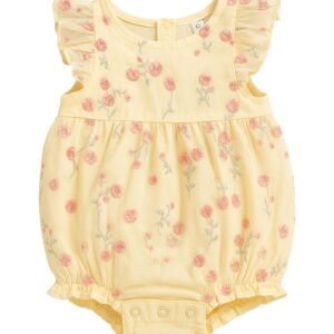 baby girl romper yellow floral